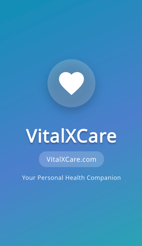 VitalXCare app secure login screen - privacy-first health data access with encrypted authentication